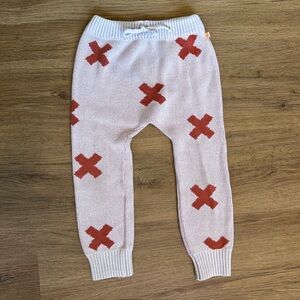 Tinycottons Pink Knit Pants with X Pattern 6Y